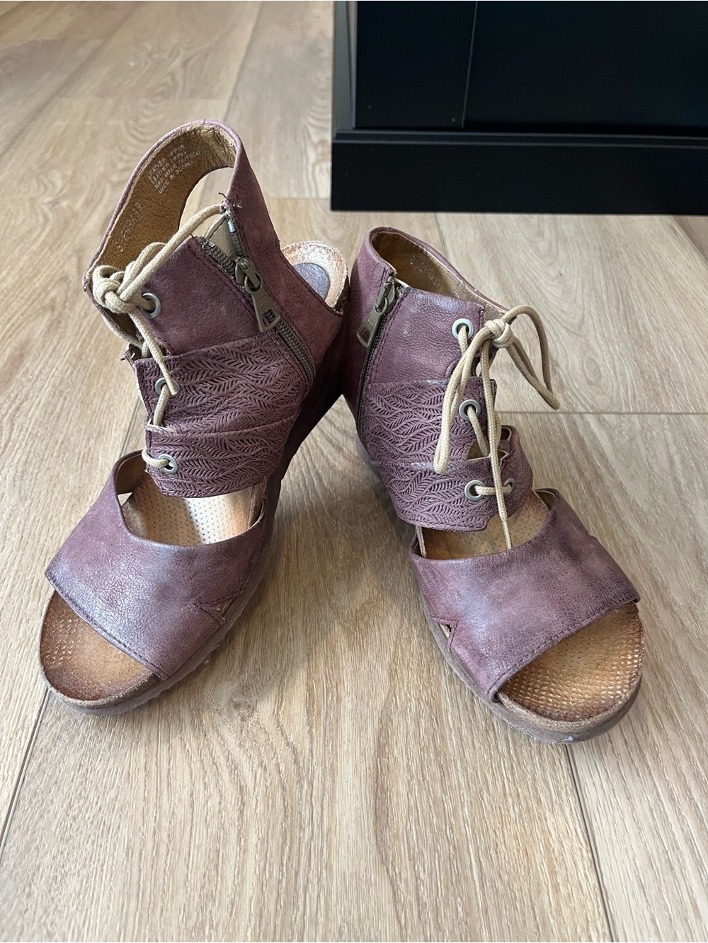 Miz Mooz Sierra Leather Wedge Sandals